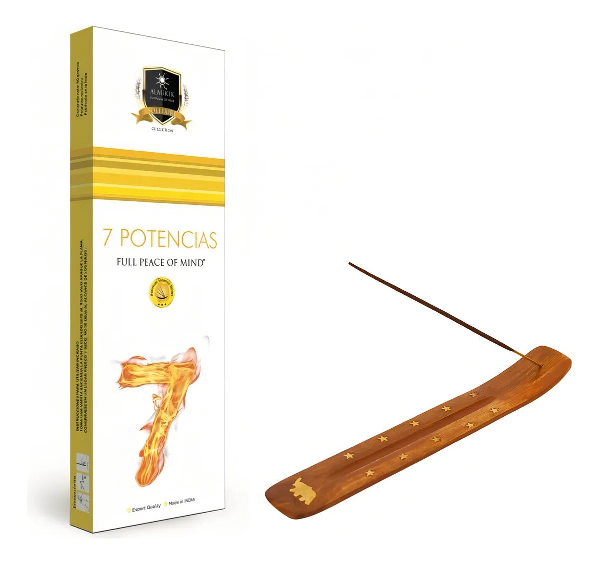 Incienso ALAUKIK 7 Powers – Caja 90 g Premium | Energía Positiva y Armonía para el Hogar