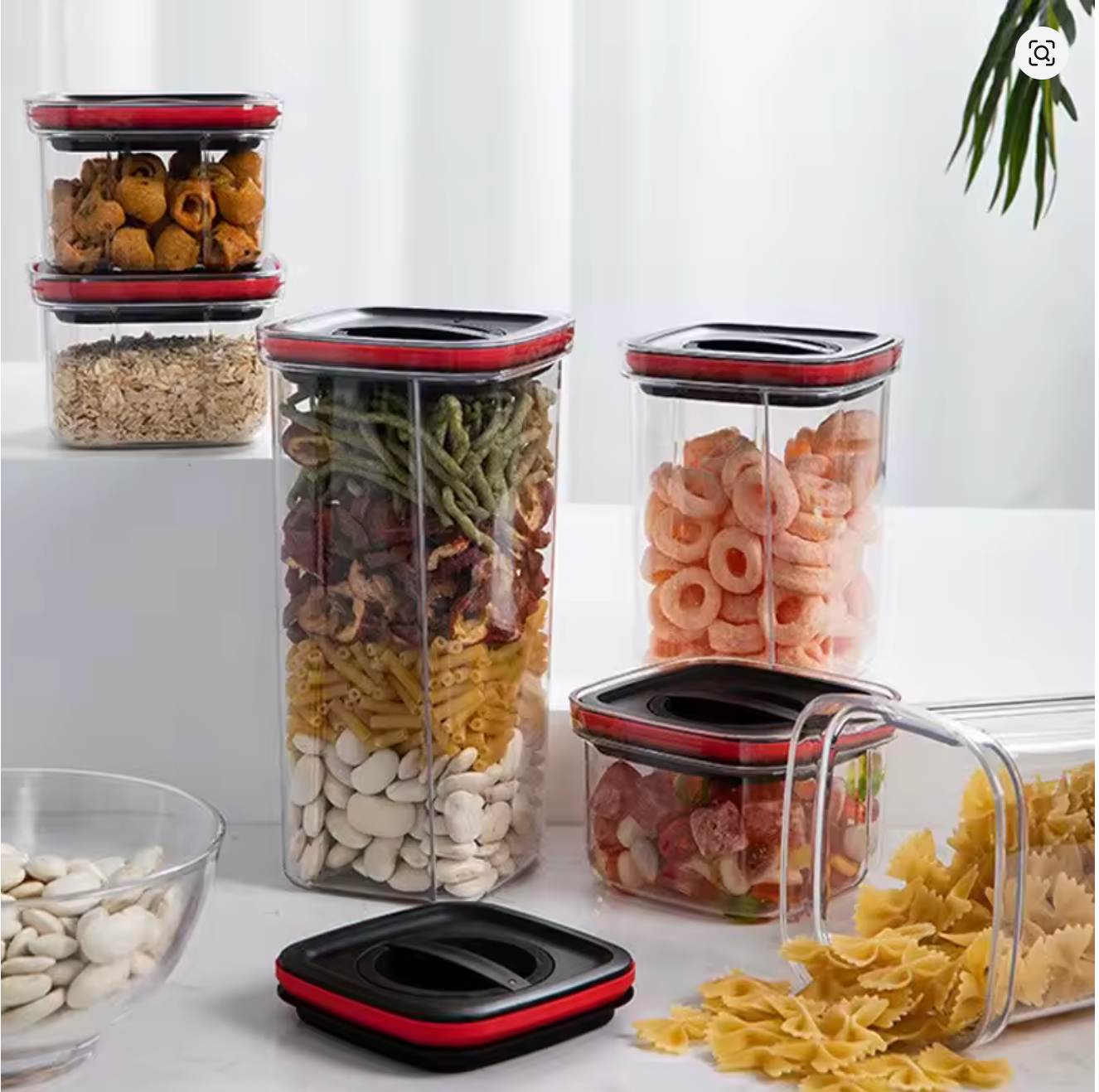 Set de 5 Tarros Herméticos con Cierre Giratorio – Marley Harmony | Orden y Frescura Natural