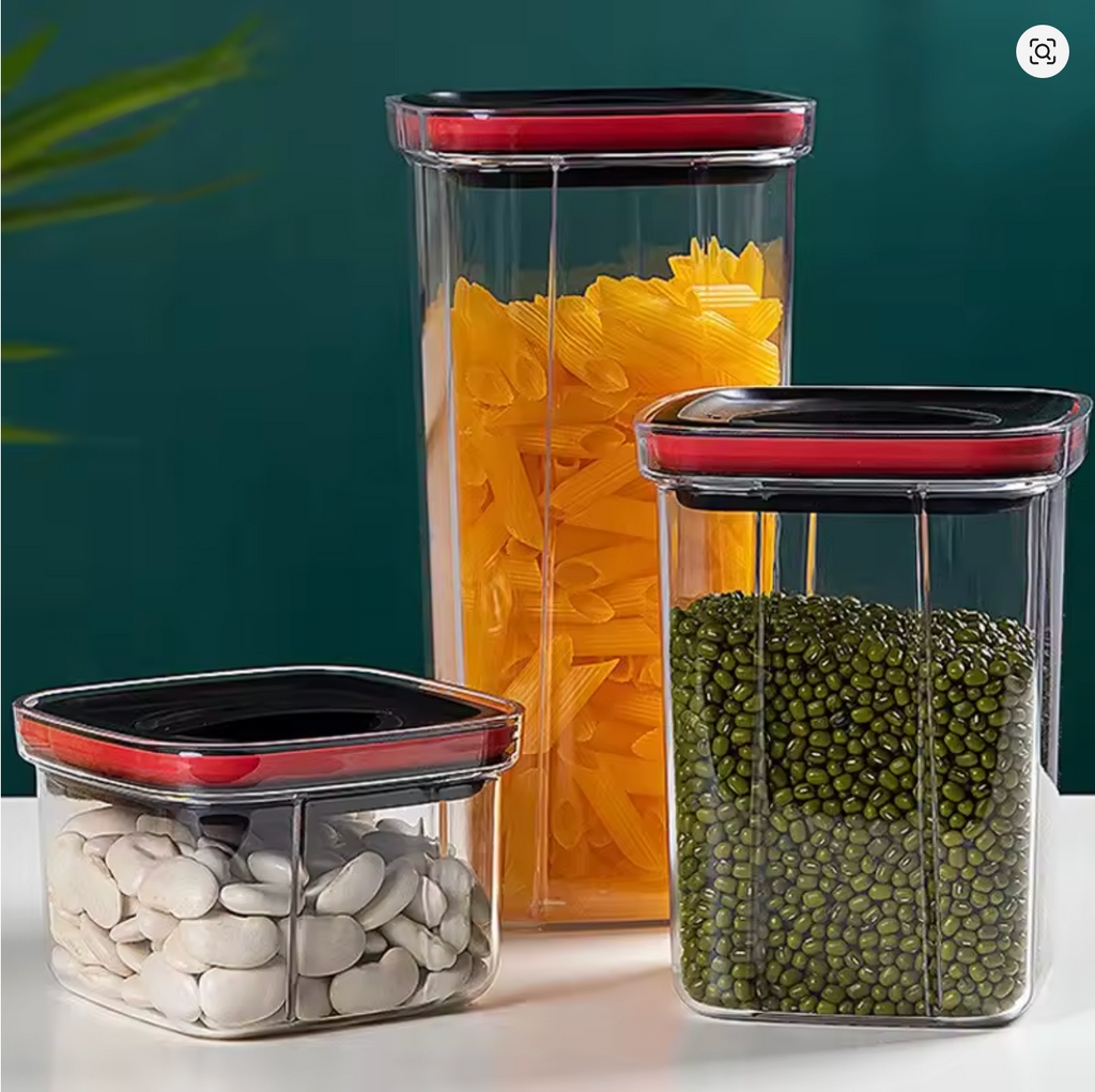 Set de 5 Tarros Herméticos con Cierre Giratorio – Marley Harmony | Orden y Frescura Natural