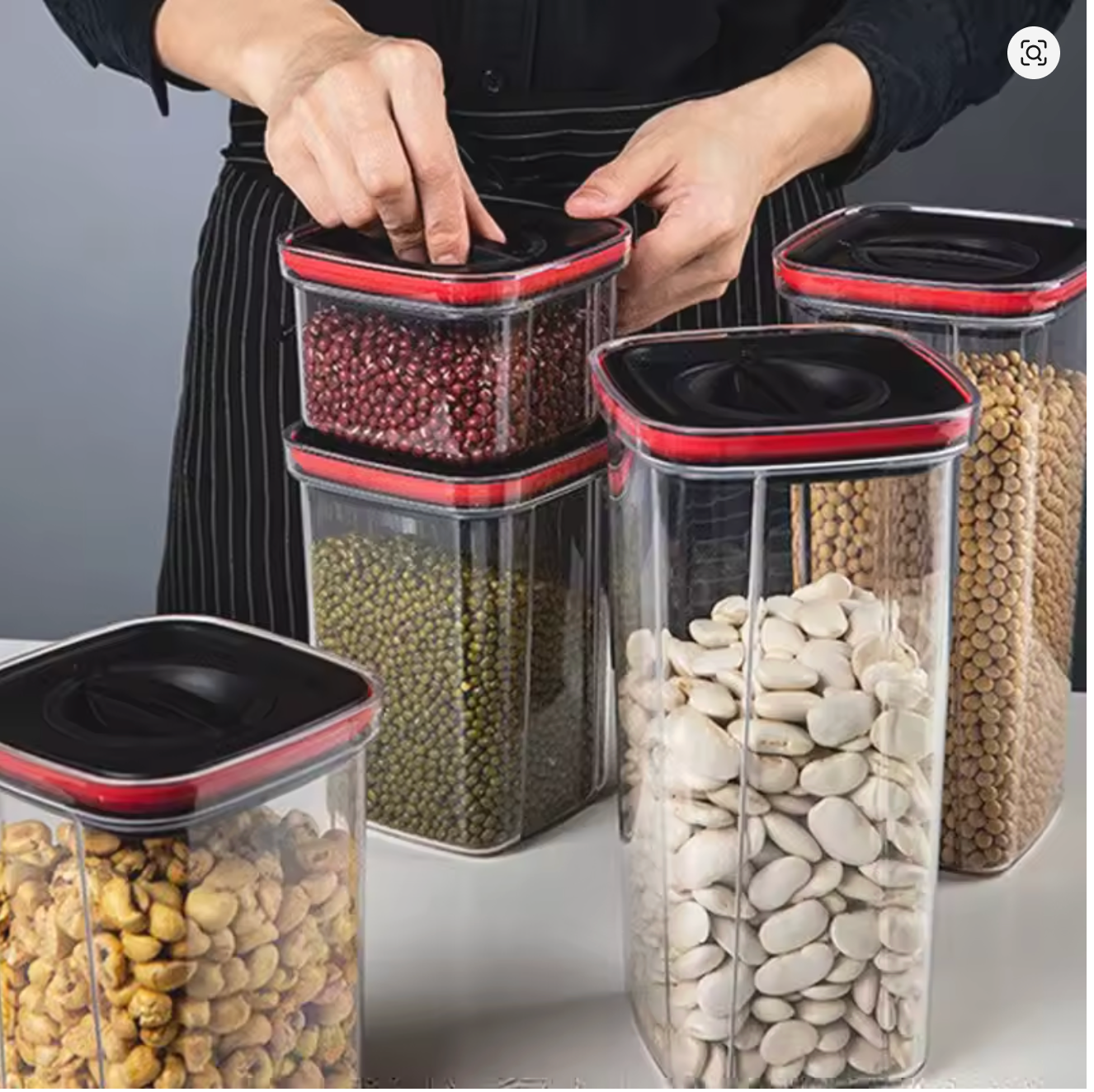 Set de 5 Tarros Herméticos con Cierre Giratorio – Marley Harmony | Orden y Frescura Natural