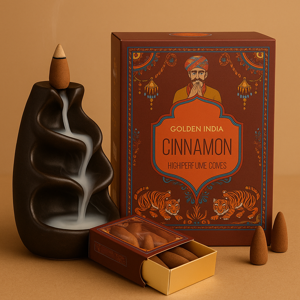 Conos Aromáticos Backflow SREE VANI Canela – Caja 10