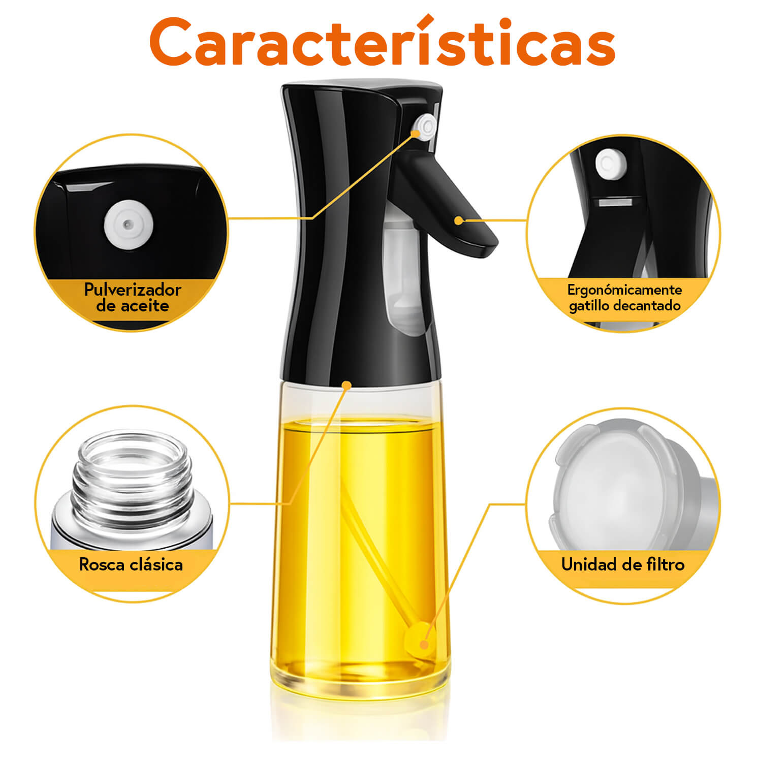 Pulverizador de Aceite 220 ml – Marley Harmony | Spray Fino y Preciso para Cocina Saludable y Limpia