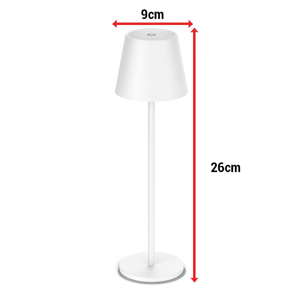 Lámpara de Escritorio LED Recargable – Marley Harmony  | Luz Regulable & Batería 9–48 h Blanco