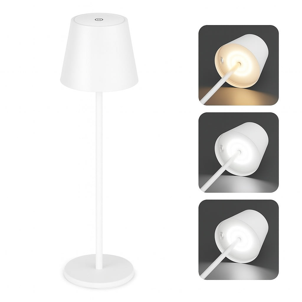 Lámpara de Escritorio LED Recargable – Marley Harmony  | Luz Regulable & Batería 9–48 h Blanco