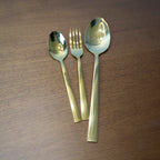 Set de Cubiertos Dorados de Acero Inoxidable 5 Piezas Marley Harmony – Cuchara, Tenedor y Cuchillo