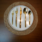Set de Cubiertos Dorados de Acero Inoxidable 5 Piezas Marley Harmony – Cuchara, Tenedor y Cuchillo